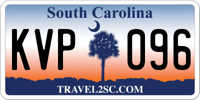 SC license plate KVP096