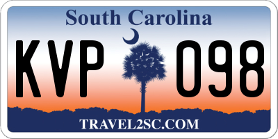 SC license plate KVP098
