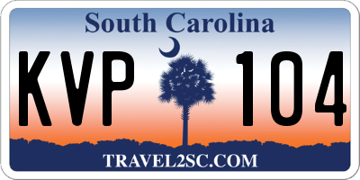 SC license plate KVP104