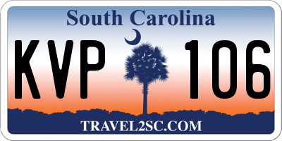 SC license plate KVP106