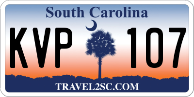 SC license plate KVP107