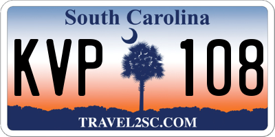 SC license plate KVP108