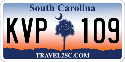 SC license plate KVP109