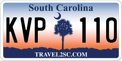 SC license plate KVP110