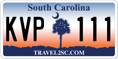 SC license plate KVP111
