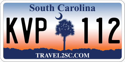 SC license plate KVP112