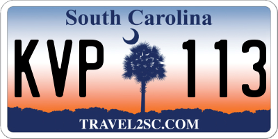 SC license plate KVP113