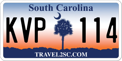 SC license plate KVP114
