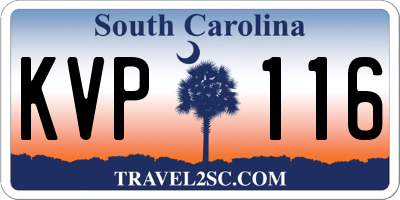 SC license plate KVP116