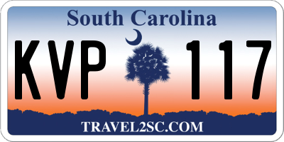 SC license plate KVP117