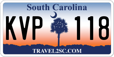 SC license plate KVP118