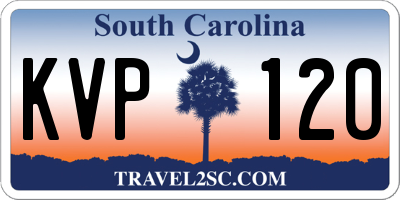 SC license plate KVP120