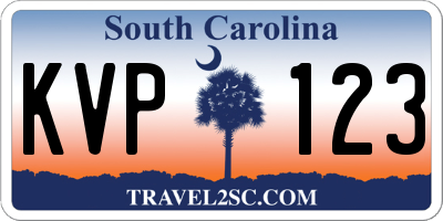 SC license plate KVP123