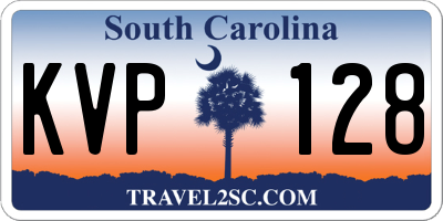 SC license plate KVP128