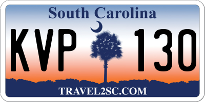 SC license plate KVP130