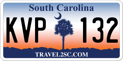 SC license plate KVP132