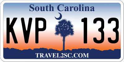 SC license plate KVP133