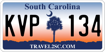 SC license plate KVP134