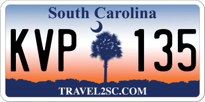 SC license plate KVP135