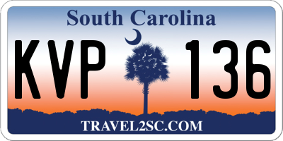 SC license plate KVP136