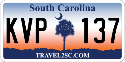 SC license plate KVP137