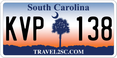 SC license plate KVP138