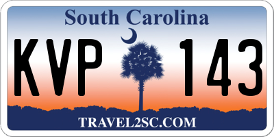 SC license plate KVP143