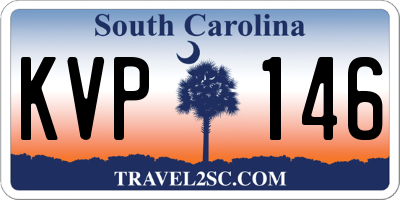 SC license plate KVP146