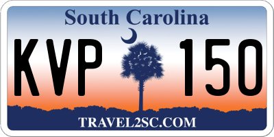 SC license plate KVP150