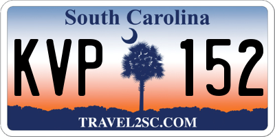 SC license plate KVP152
