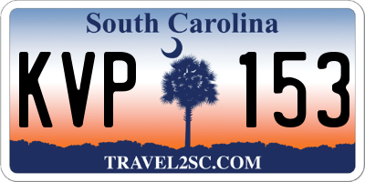 SC license plate KVP153