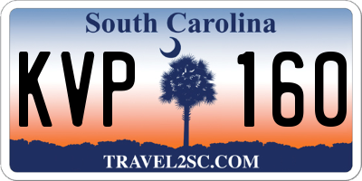 SC license plate KVP160