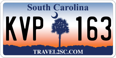SC license plate KVP163