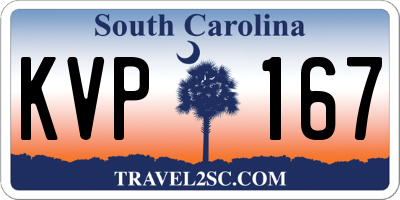 SC license plate KVP167
