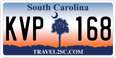 SC license plate KVP168