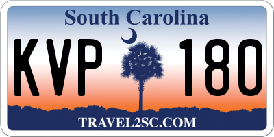 SC license plate KVP180