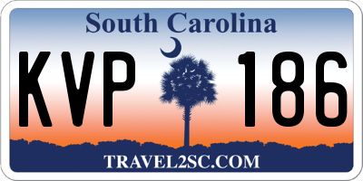 SC license plate KVP186