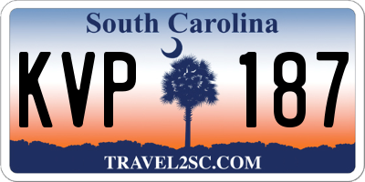 SC license plate KVP187