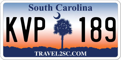 SC license plate KVP189