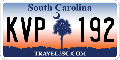 SC license plate KVP192