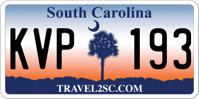 SC license plate KVP193