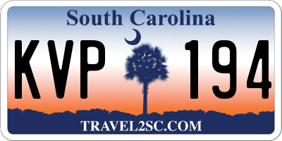 SC license plate KVP194