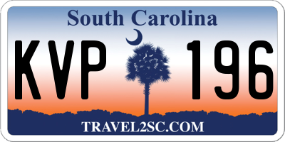 SC license plate KVP196