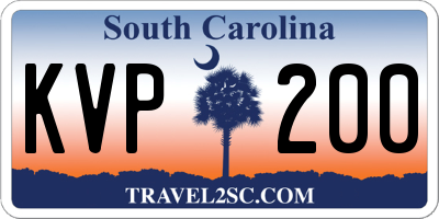 SC license plate KVP200