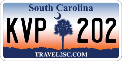 SC license plate KVP202