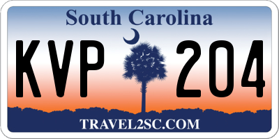 SC license plate KVP204