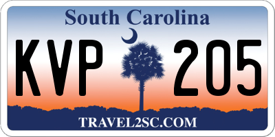 SC license plate KVP205
