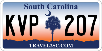 SC license plate KVP207
