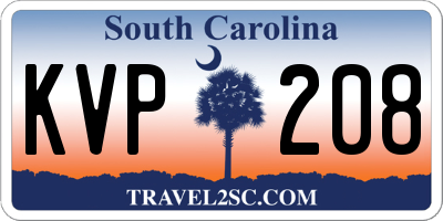 SC license plate KVP208