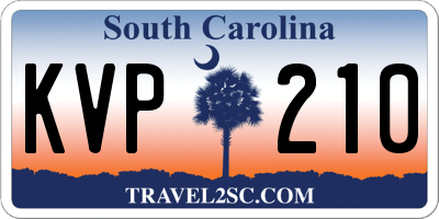 SC license plate KVP210